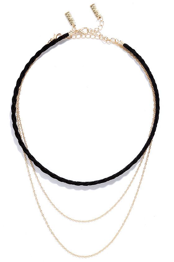 New Trick Black and Gold Necklace Set | Accessories | Pinterest