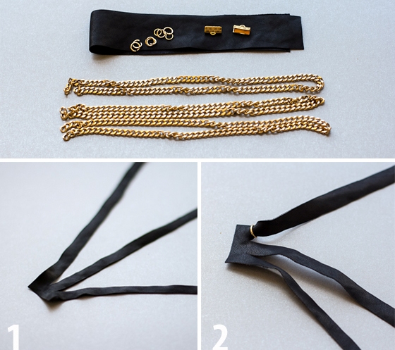 Picture Of diy layered chain and braided leather necklace 2