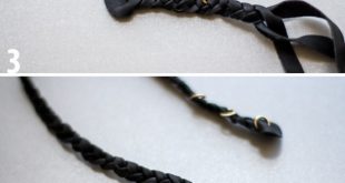 Picture Of diy layered chain and braided leather necklace 3