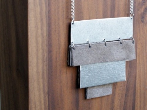 Original DIY Leather And Metal Pyramid Necklace - Styleoholic