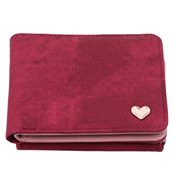 Amazon.com: UNKE Simple Heart Pattern Elegant PU Leather Bifold