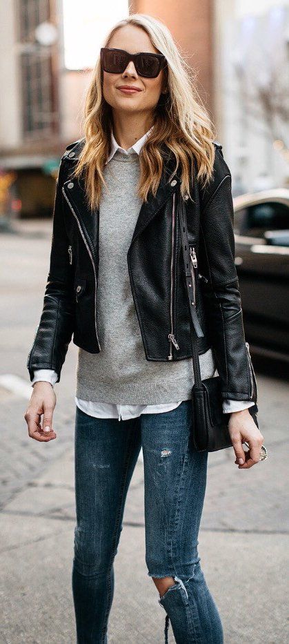 Leather Jacket Outfits For Fall