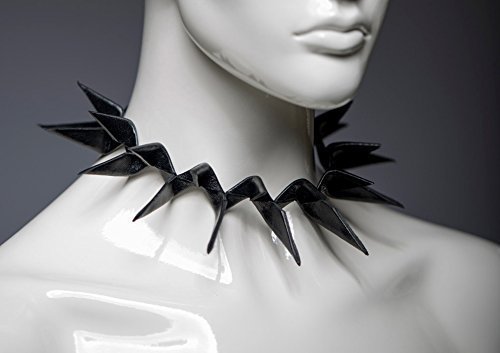 Amazon.com: Black Spiky leather Collar or Spike Headband Crown: Handmade