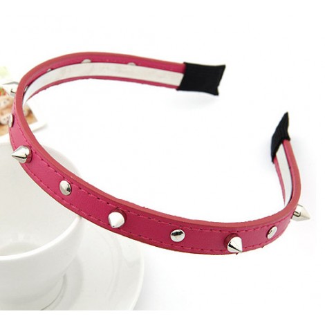 Fashion Rose Silver Spike PU Leather Headband wholesale |Yiwuproducts