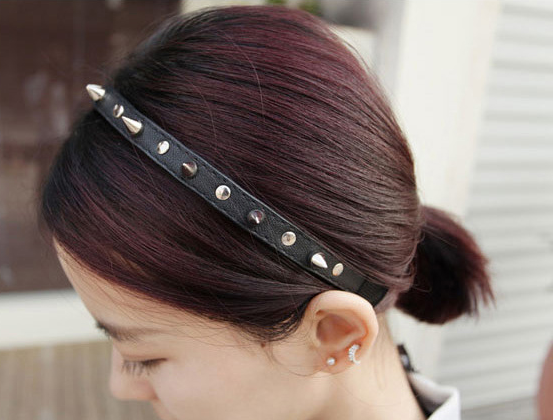 Leather Spike Headband