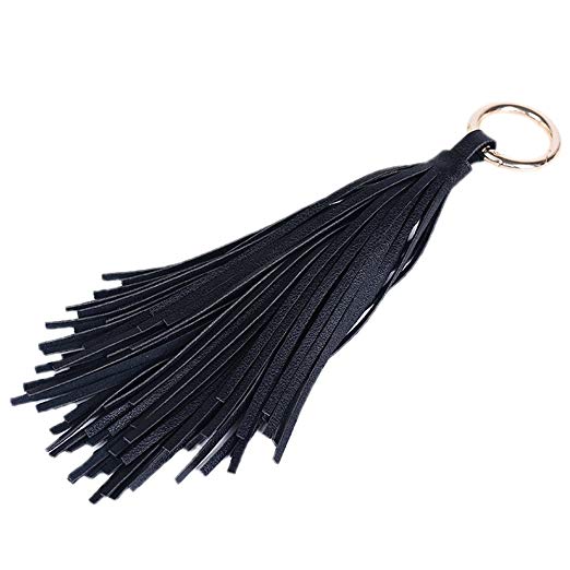 ZOONAI Women Leather Tassel Keychain Car Keyring Holder Bag Wallet