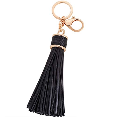 Amazon.com: Elesa Miracle Girl Women Leather Tassel Keychain