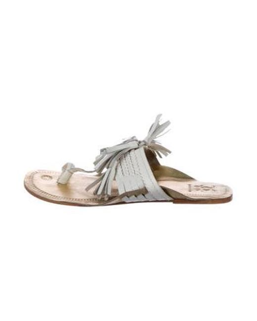 Lyst - Figue Leather Tassel Sandals in White