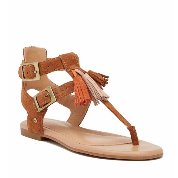 UGG Shoes | Lecia Leather Tassel Sandals | Poshmark