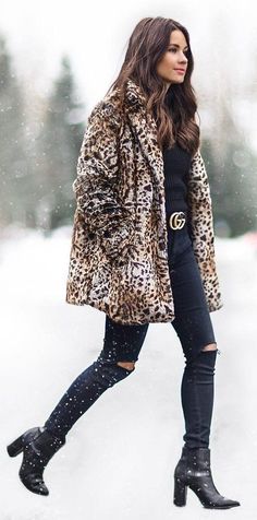 92 Best { LEOPARD COAT } images | Fall winter, Fall winter fashion