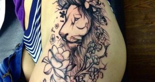 lion-hip-tattoo | u2014 Tattoos ON Women u2014 | Tattoos, Tattoos for women