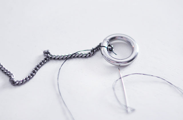 Picture Of diy long o ring double chain necklace 4
