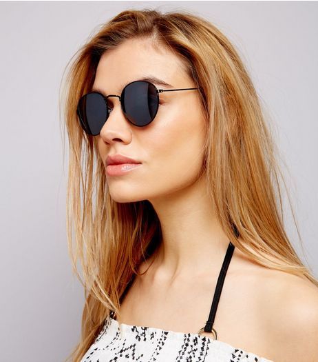 Black Round Sunglasses | New Look | Newlook | Pinterest | Black