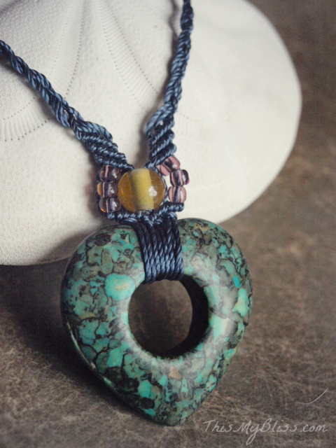 Micro Macrame Necklace With Stone Pendant on Luulla