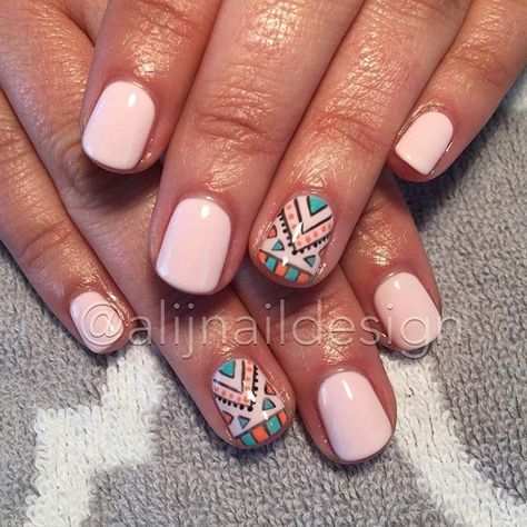 Manicure With A Tribal Accent Nail
