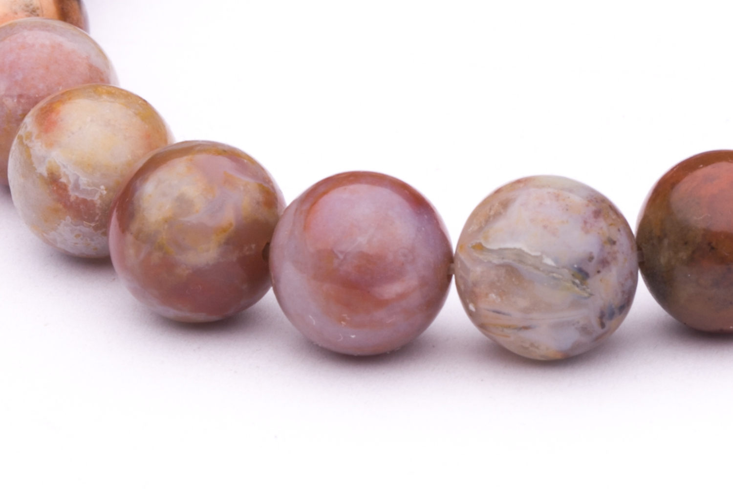 Round - Shaped Mix Marble Beads Semi Precious Gemstones Size