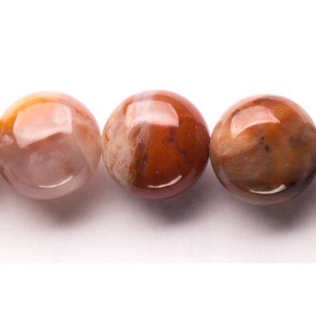 Flat Red Marble Round Beads Semi Precious Gemstones Size: 12x12mm