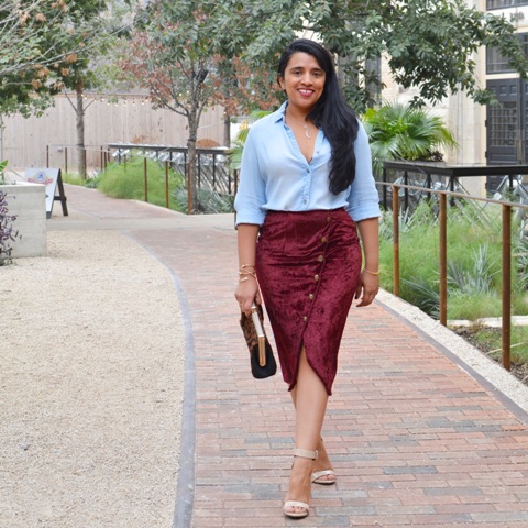 Marsala Skirt Outfits For Stylish Ladies, Steal The Sytle 37 - Nona Gaya
