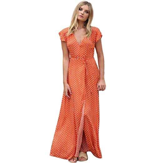 Amazon.com: GONKOMA Dresses Women's Dot Boho Long Dress Summer
