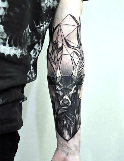 Cool Black Dear on Arm Tattoo Idea | For Longo? | Tattoos, Tattoo