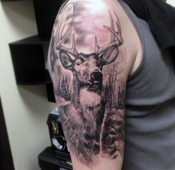 90 Deer Tattoos For Men - Manly Outdoor Designs