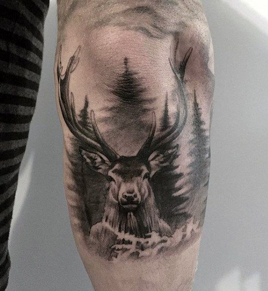 Deer Tattoos For Men Manly Outdoor Designs D on Awesome Tattoo