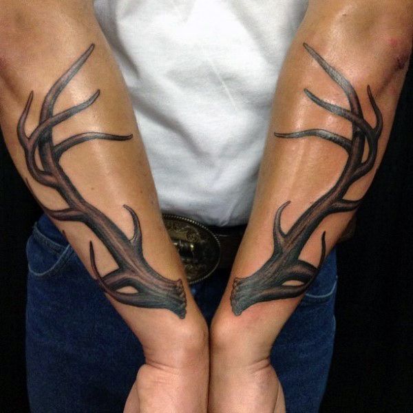 58+ Deer Antler Tattoos Collection With Meanings