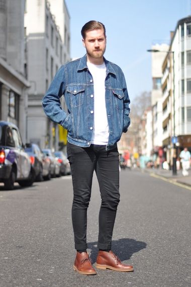 jeans jacket men fashion | The Denim Trucker Jacket | Pinterest