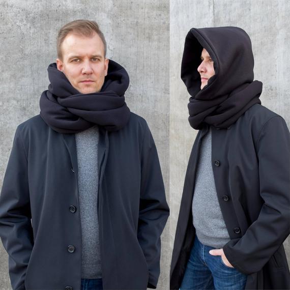 Hooded scarf men cowl hood scarf Futuristic Men Fashion | Etsy