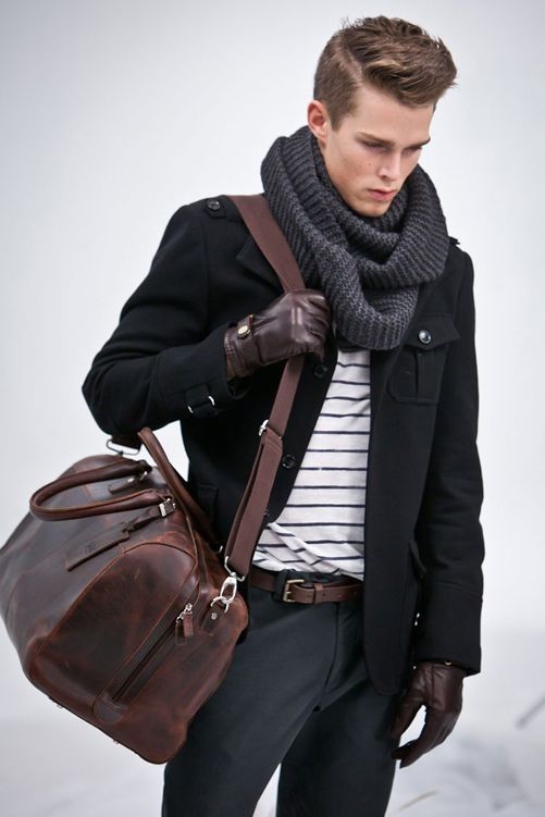 Men Outfits With Infinity Scarves