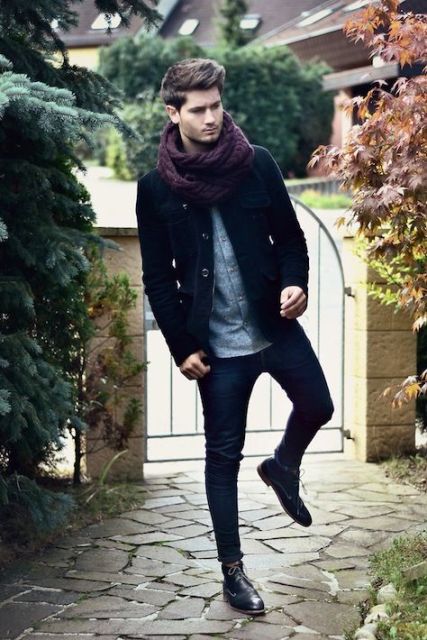 23 Men Outfits With Knitted Scarves For This Season - Styleoholic