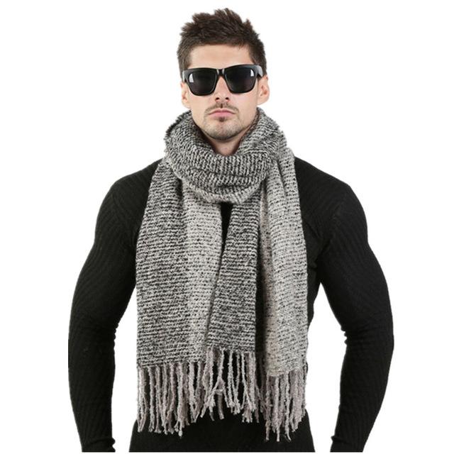 Newest 70cm*200cm Men Fashion Design Scarves Men Winter Wool Knitted