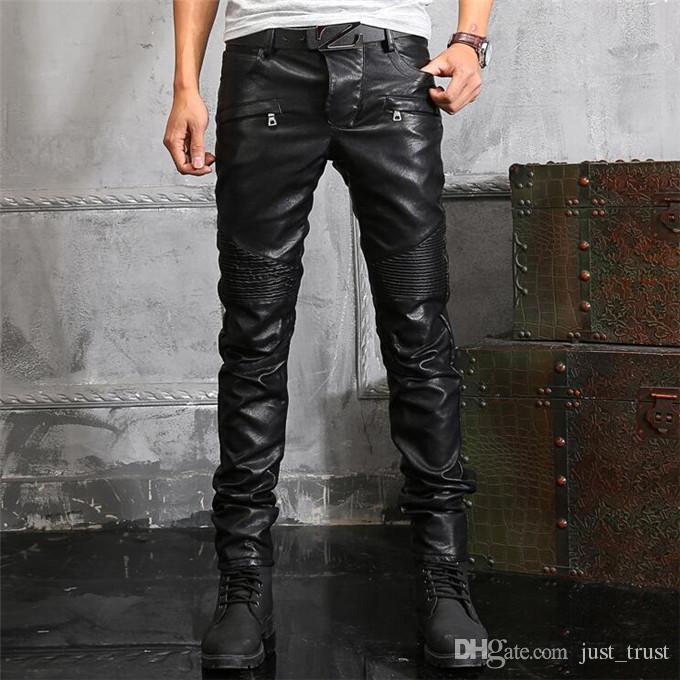 2019 TOP Mens Jeans New Sales European And American Style Leather