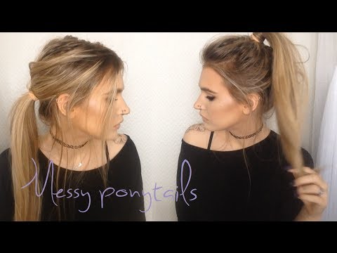 ♡ Messy ponytails | 2 in 1 hair tutorial ♡ - YouTube