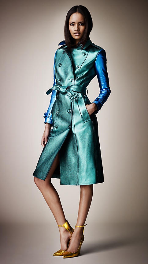 Metallic Leather Trench Coat | Burberry | HIGH FASHION | Burberry