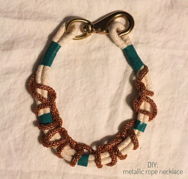 DIY: Metallic Rope Necklace | Jewelry | Pinterest | DIY Jewelry, DIY