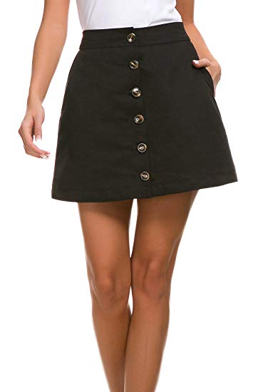 Pytha Sight Women's Button A-Line Mini Skirt with Pockets at Amazon