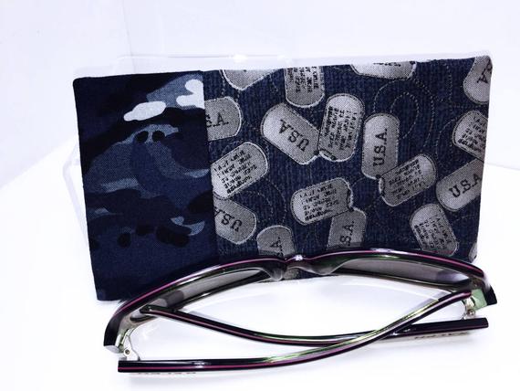 USA Military Minimalist Glasses Case Metallic Sunglasses | Etsy