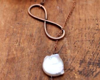 Infinity Necklace Oxidized Copper Minimalist Wire Jewelry | Etsy
