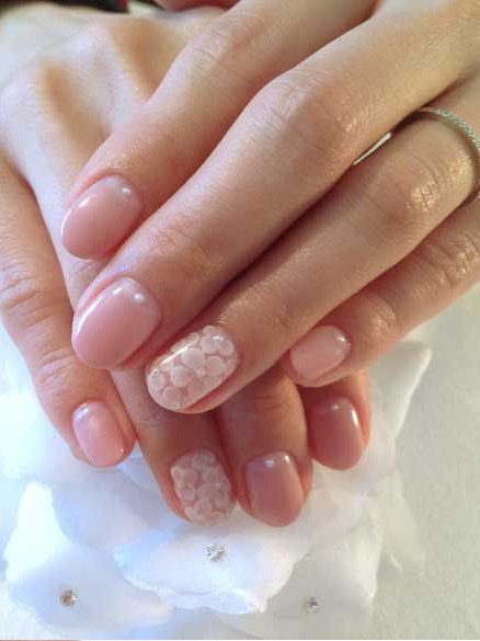Natural Nail Art With Accent. Usually not a fan of the rounded tips