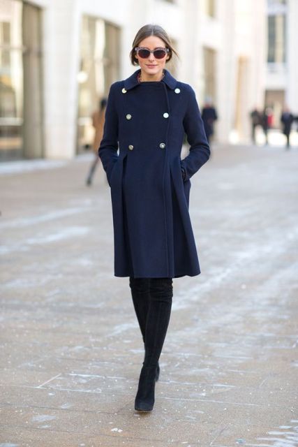 21 Fabulous Navy Blue Coat Ideas To Try - Styleoholic