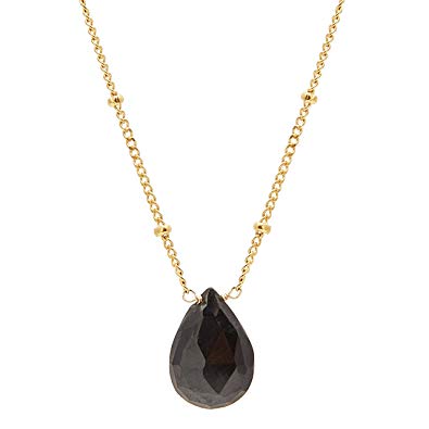 Amazon.com: Inspirations By Satya Black Onyx Drop Necklace (18-inch