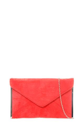 Dido Neon Pink Suede Envelope Clutch Bag | Vavavoom.ie