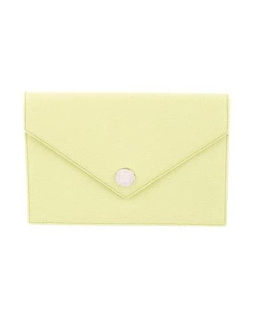 Lyst - Bvlgari Leather Envelope Clutch W/ Tags Neon in Metallic