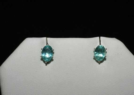 Neon Blue Apatite Faceted Gemstone Stud Earrings | Etsy
