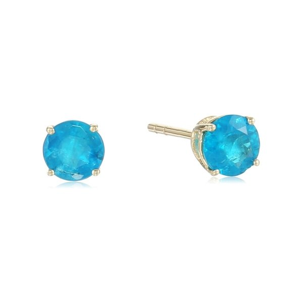 Shop Pinctore 10k Yellow Gold Neon Apatite Round Stud Earrings - On
