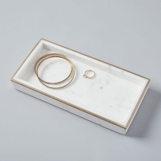 Brass Inlay Marble Tray | west elm