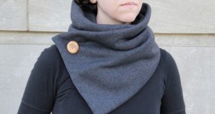 Warm DIY No Knit Cowl With A Big Button - Styleoholic