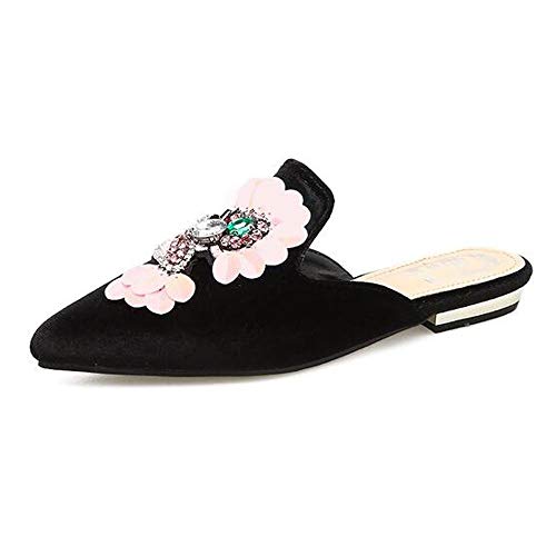 Amazon.com | Crushed Velvet Backless Loafers Mules for Woman