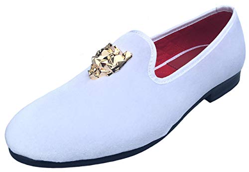 Amazon.com | Justar Men's Black Velvet Loafers Slip-on Dress Shoes